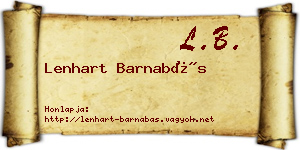 Lenhart Barnabás névjegykártya